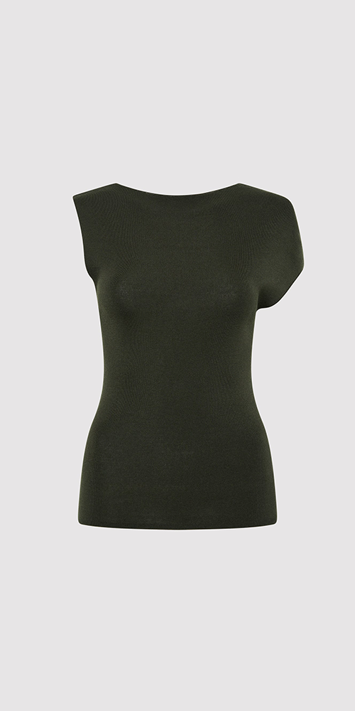 Asymmetrical Knit Sweater Top for Women - Soft Basil Green Casual Pullover for Fall & Winter | Perfect for Layering, Office Wear, and Weekend Outfits