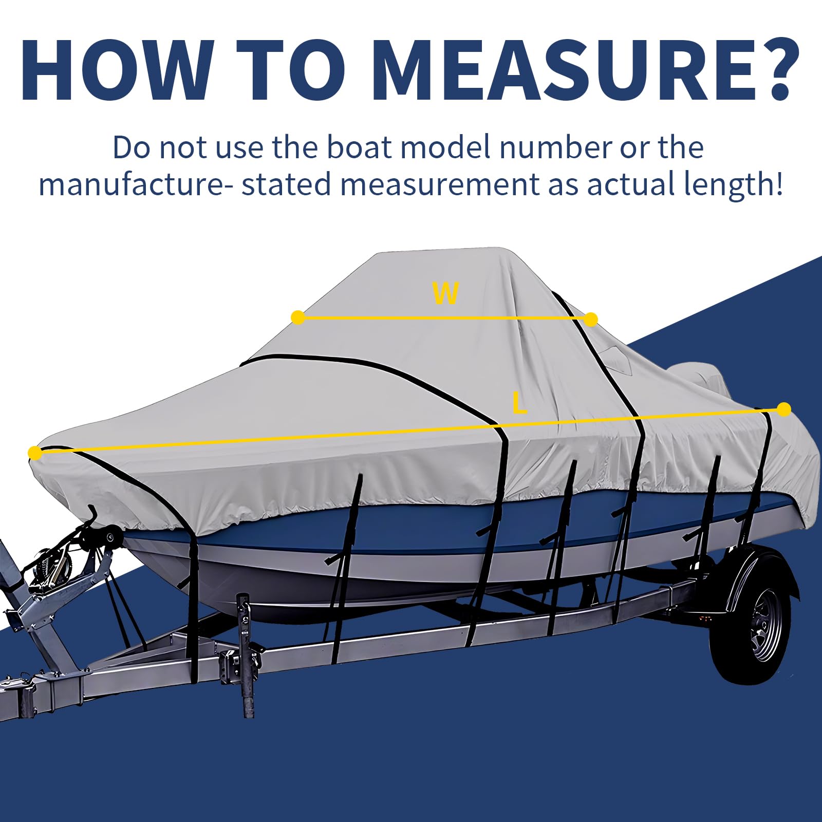 900D Heavy-Duty Waterproof Boat Cover for Center Console Boats 20'-22' - Tear-Resistant, Windproof with 13-19 Straps & Motor Protection - Ideal for Trailering, Storage & All-Weather Protection (Gray, Fits up to 106