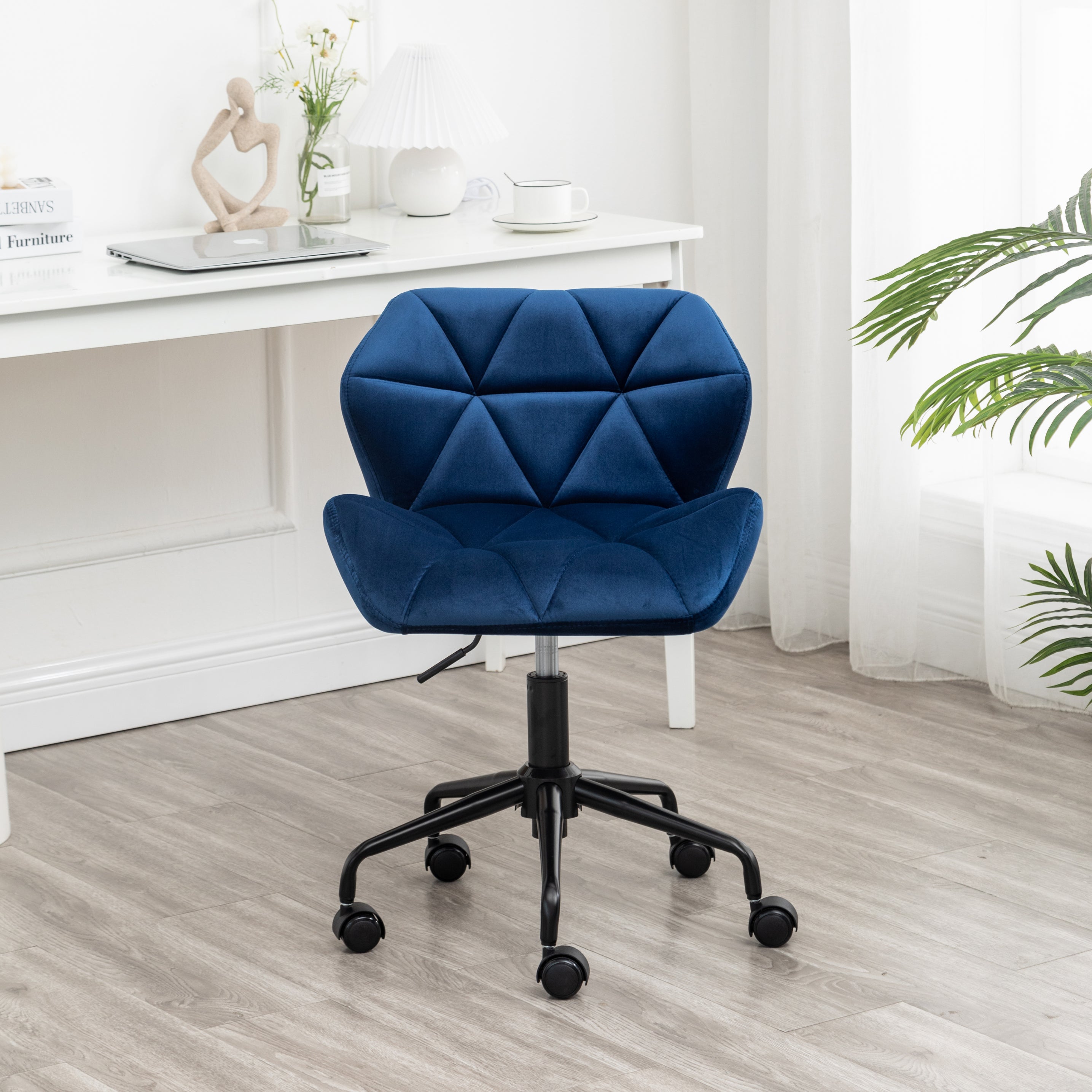 Roundhill Furniture Eldon Diamond Tufted Adjustable Swivel Office Chair - Ergonomic Executive Desk Chair with Lumbar Support for Home & Office Workspace