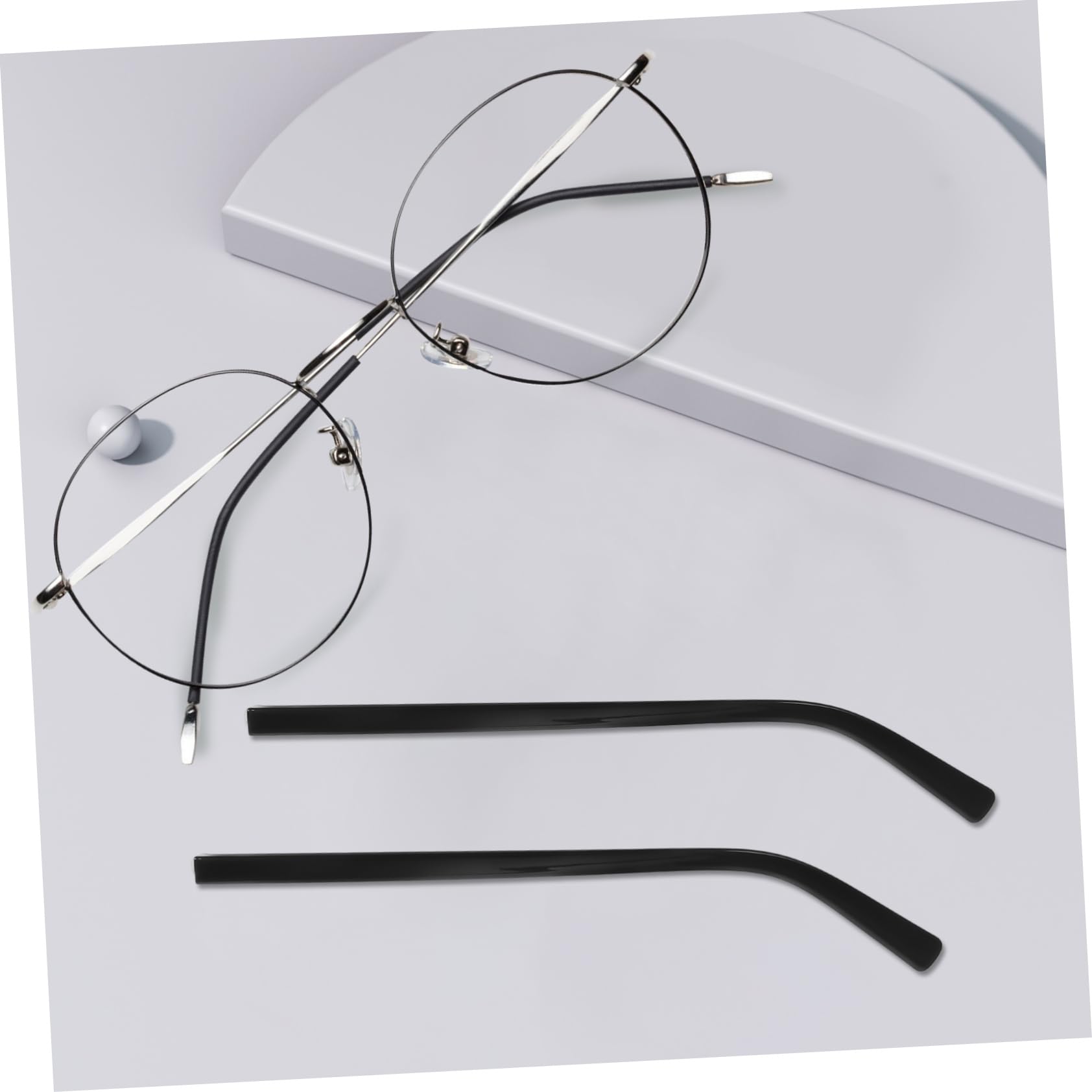 IWOWHERO Universal Glasses Repair Legs - 1 Pair Double Teeth Glasses Arm Holders for Sunglasses & Eyewear Frames - Perfect for Secure Fit, Comfortable Wear at Work, Sports, and Daily Use