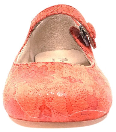 Manuela de Juan Mimi Red Floral Leather Snap Mary Jane Flat Shoes for Women | Comfortable Casual & Dressy Flats | Perfect for Office, Wedding & Spring Outfits