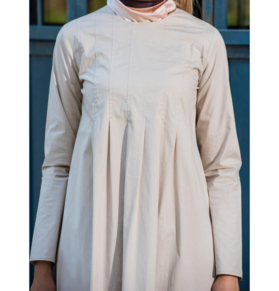 Abaci Modest Tunic 12035 P71 Beige - Women's Loose Fit Casual Top for Everyday Wear, Work & Church