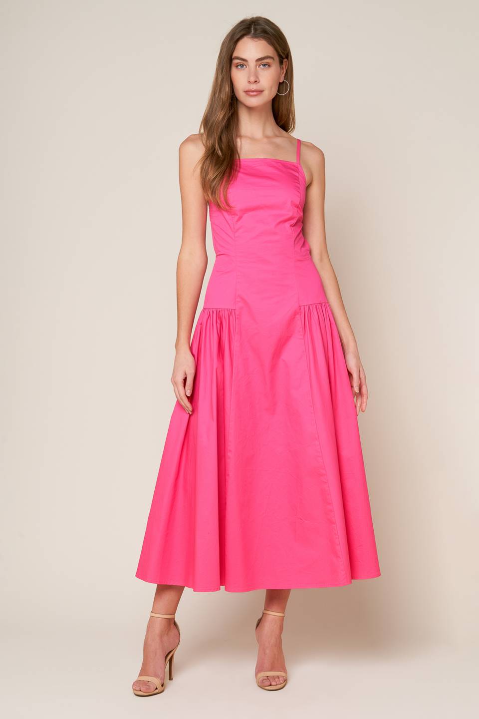 Pink Sands Open Back Midi Dress - Flowy Summer Beach Dress for Women, Perfect for Vacations, Weddings & Outdoor Events
