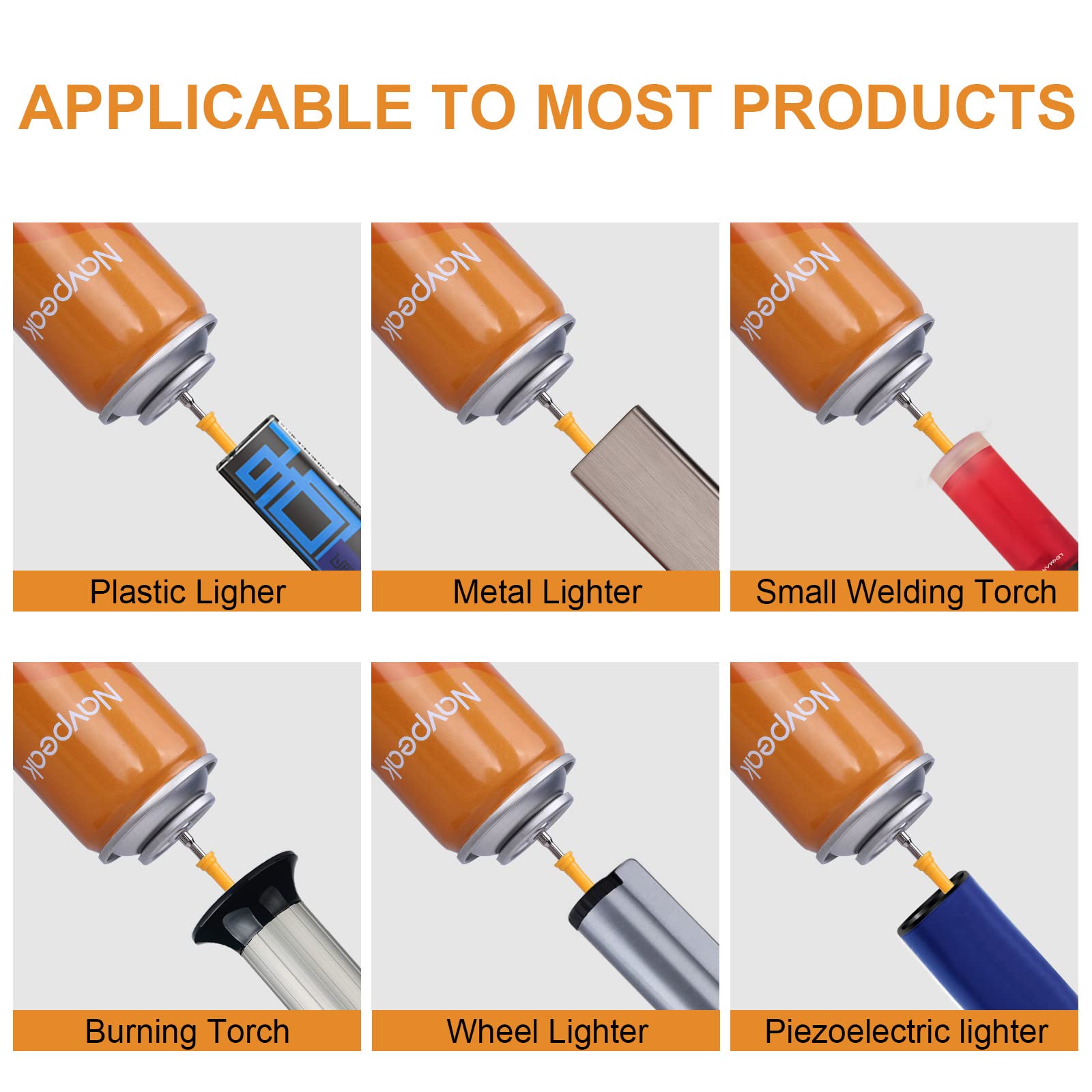 Premium Navpeak Butane Gas Canister - 11X Refined Universal Lighter Refill Fuel (12 Pack) for Torch Lighters, Camping Stoves & Outdoor Cooking