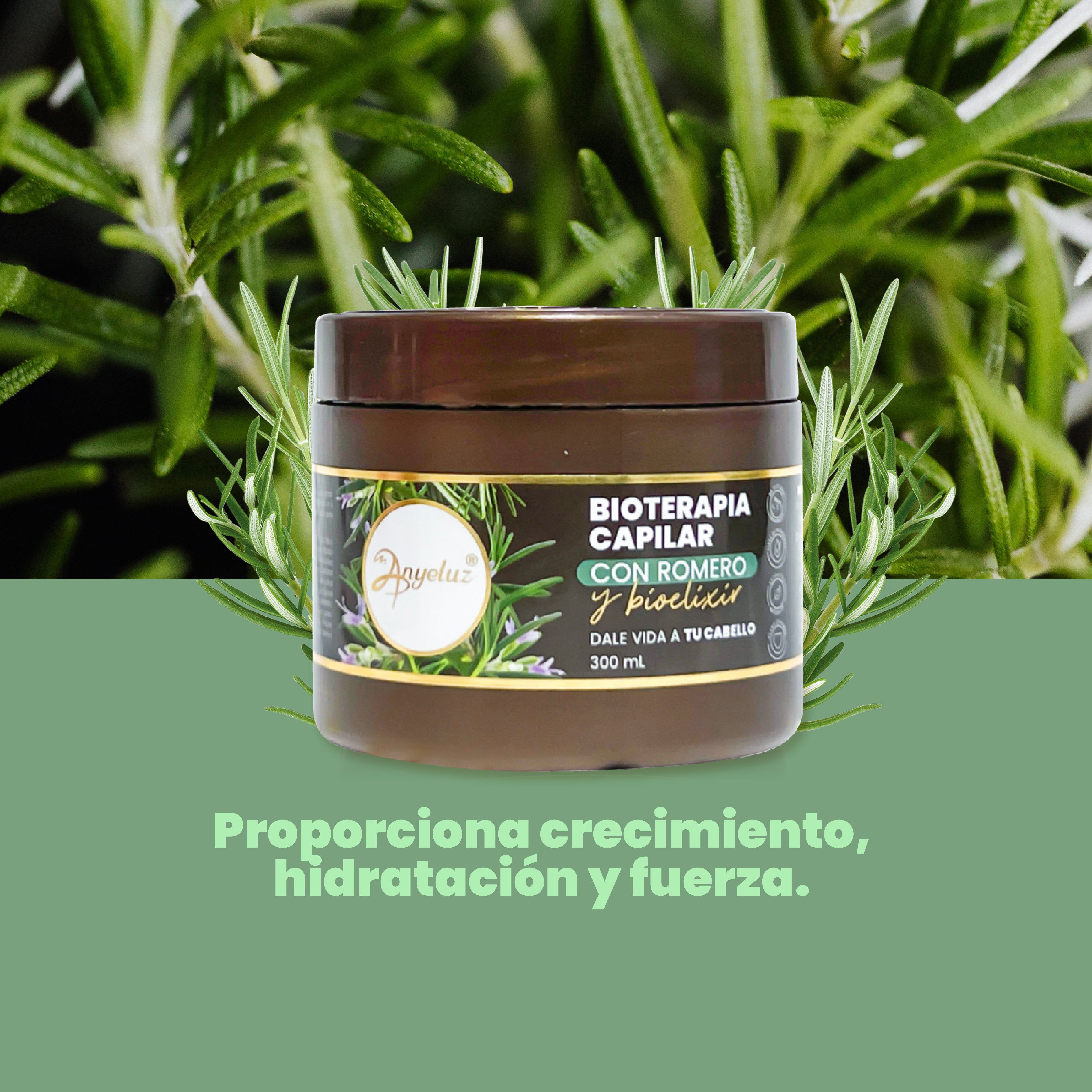 Bioterapia Capilar Hair Treatment with Rosemary and Bioelixir - Anyeluz | Natural Hair Growth Serum for Thicker, Healthier Hair | Perfect for Damaged, Dry, or Frizzy Hair Care Routine