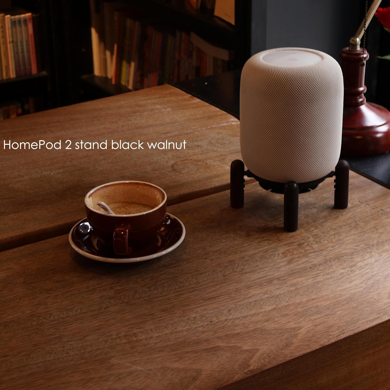 Premium Wooden Desk Stand for Echo Studio & Smart Speakers - Perfect for Home Office, Living Room & Bedroom Audio Setup