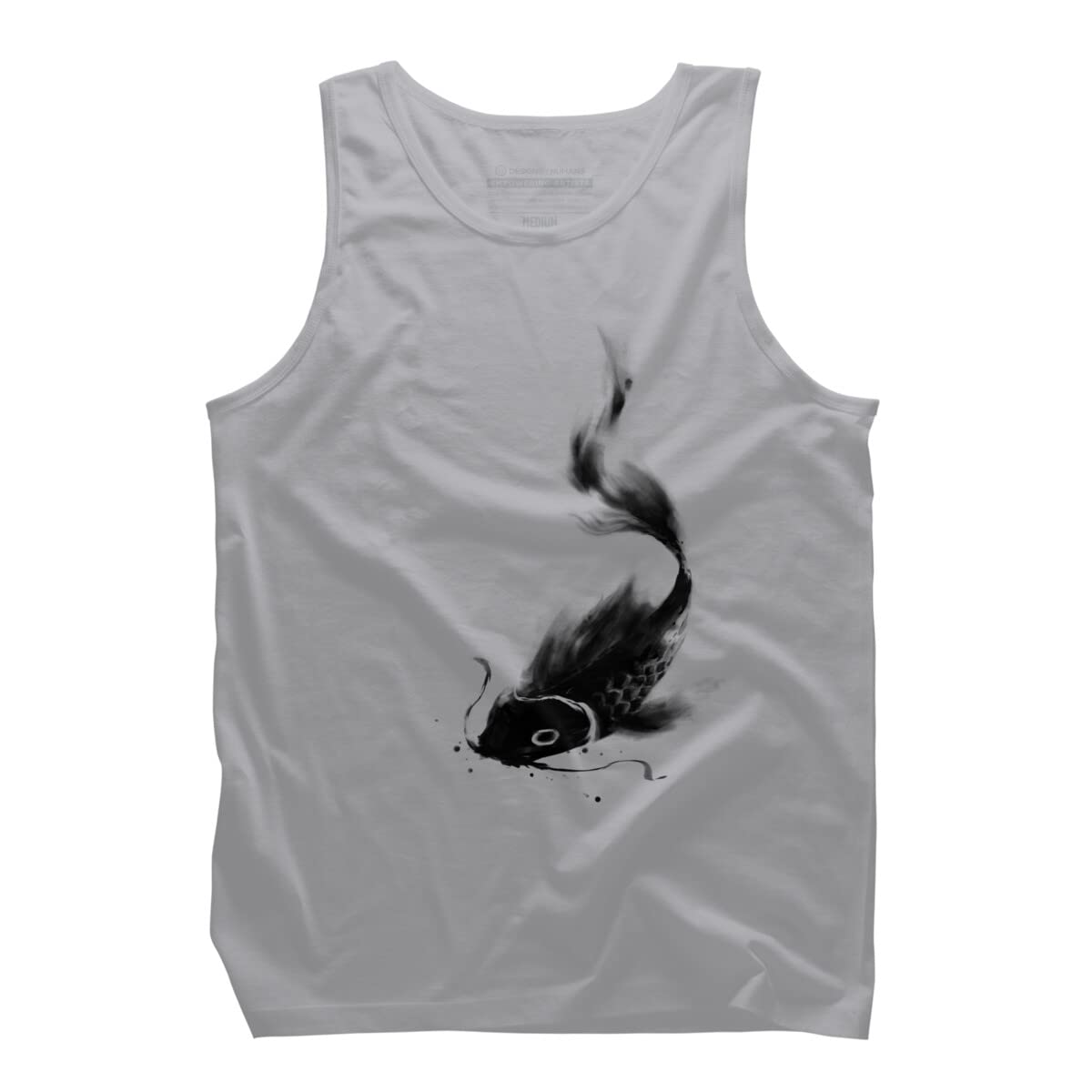 Design By Humans Men's Koi Wash Graphic Tank Top - Lightweight Casual Summer Shirt for Beach, Gym & Outdoor Activities