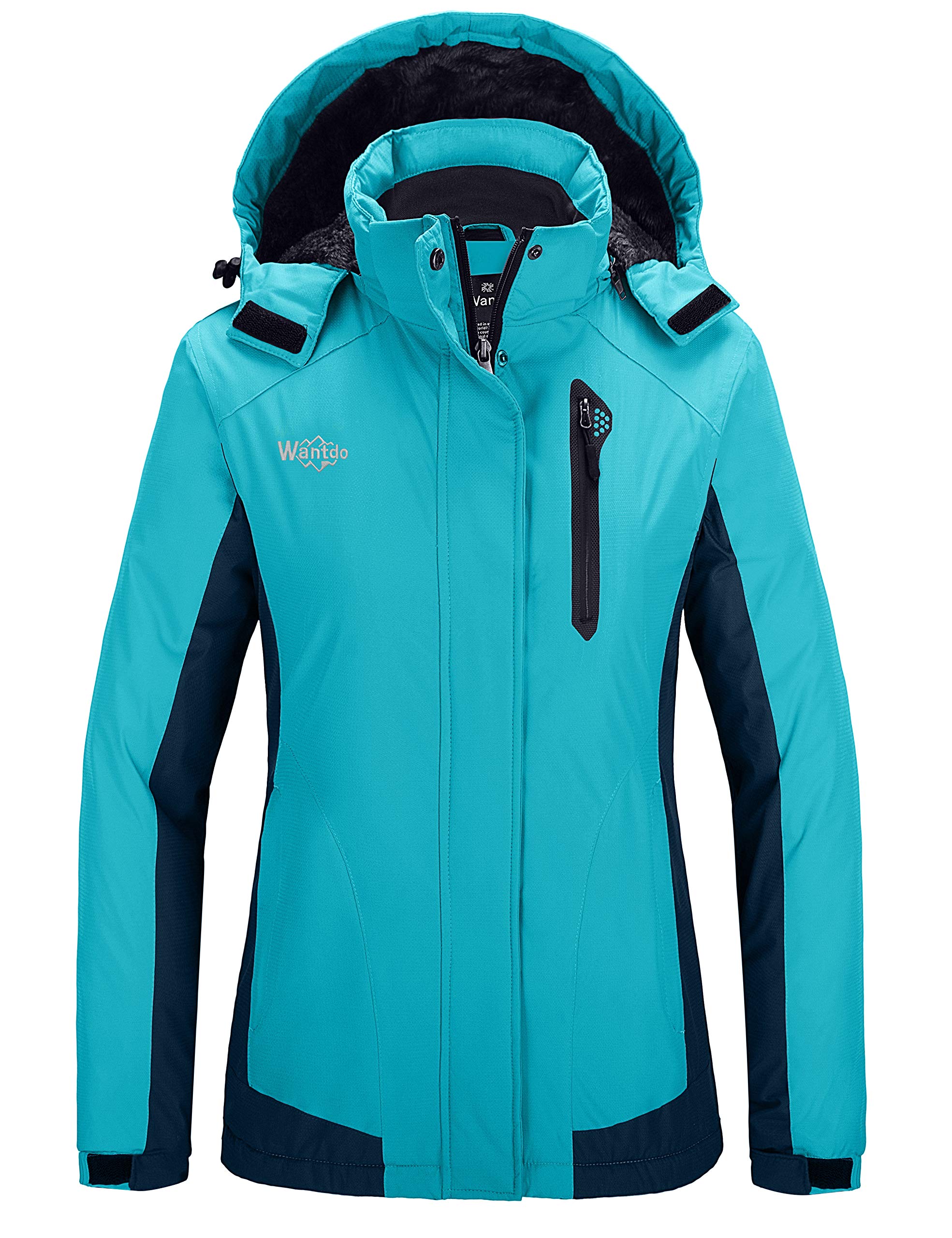 Wantdo Women's Waterproof Ski Jacket - Windproof Winter Coat with Fleece Lining, Warm Rain Jacket for Outdoor Activities | Skiing, Snowboarding & Hiking