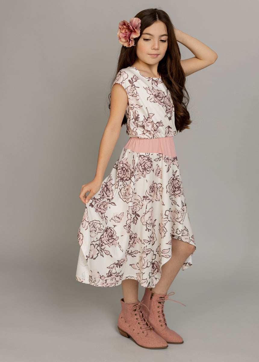 Fenlie Cream Boho Floral Dress - Elegant Summer Maxi Dress for Beach, Wedding & Vacation