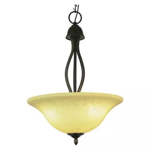 Trans Globe Lighting 8163 ROB Glasswood Collection 3-Light Pendant Chandelier in Rubbed Oil Bronze Finish - Modern Dining Room & Kitchen Island Lighting Fixture