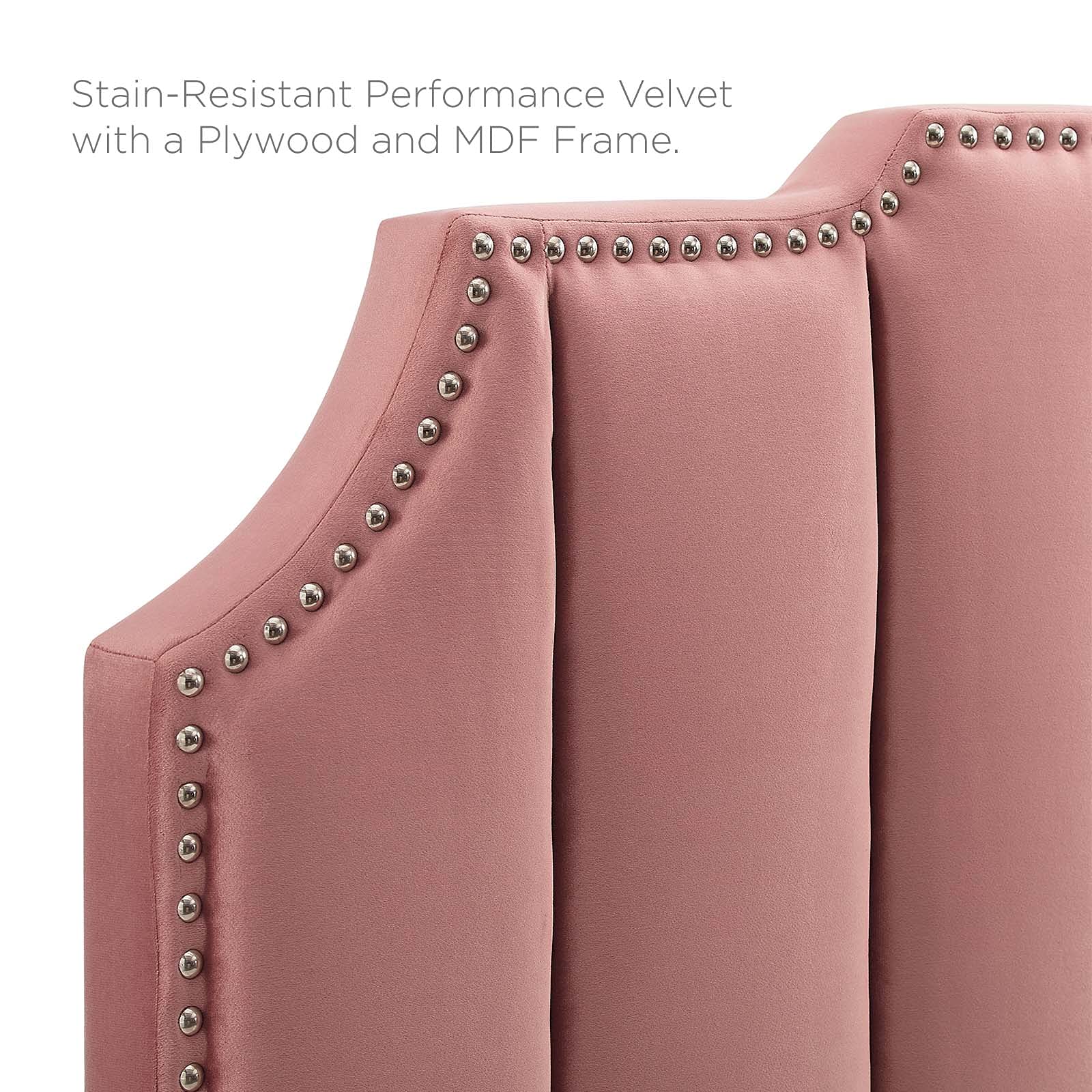 Modway Rosalind Channel Tufted Performance Velvet King/California King Headboard - Dusty Rose Upholstered Bed Frame for Master Bedroom & Guest Room Decor
