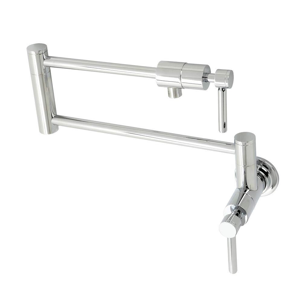 Kingston Brass KS4101DL Concord Wall Mount Pot Filler Faucet - Polished Chrome Finish - Ideal for Kitchen, Cooking & Filling Large Pots Easily