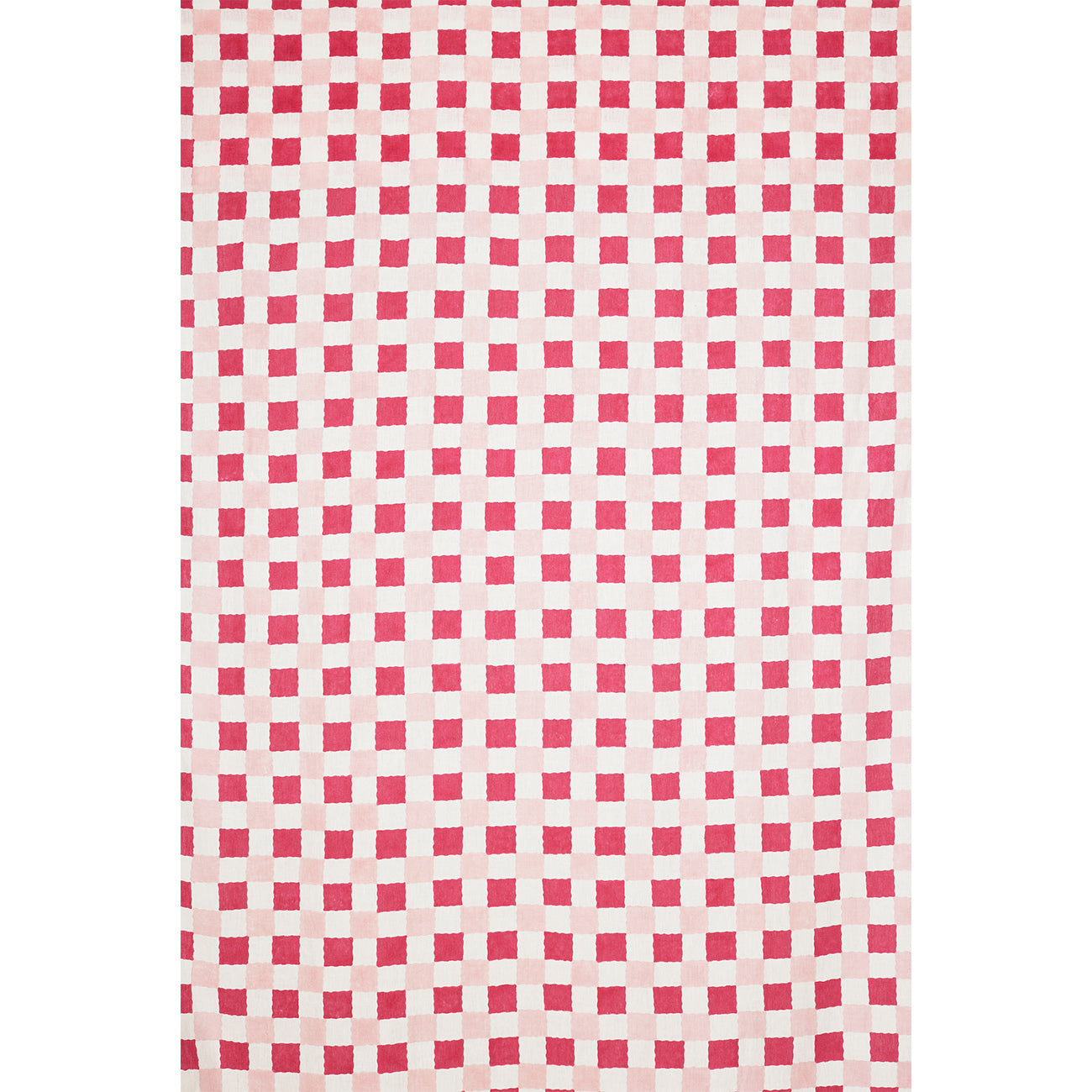 Checkered Block Printed Linen Fabric in Pink - Perfect for DIY Crafts, Home Decor, and Fashion Accessories