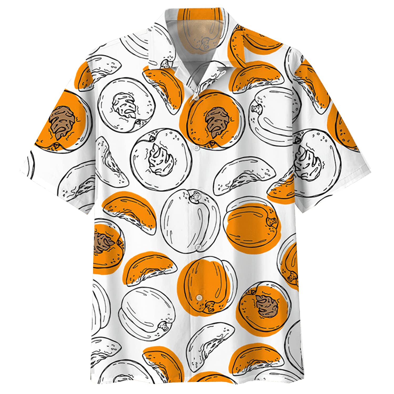 Men's Hawaiian Shirts with Fresh Fruit Prints - Short Sleeve Button Down Tropical Shirt for Summer Vacation, Beach Party & Casual Wear