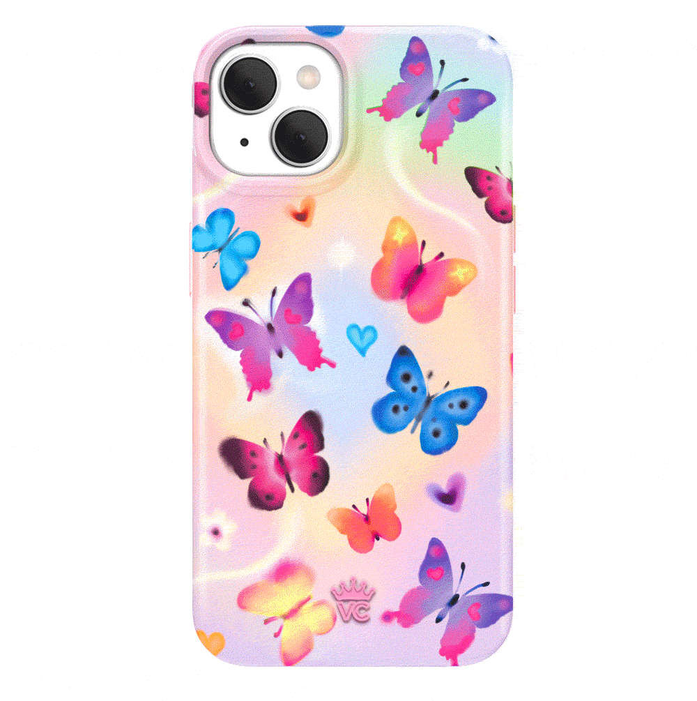 Aura Butterfly iPhone Case - Elegant Floral Design Protective Cover for iPhone 12/13/14/15 Pro Max - Perfect for Everyday Use, Travel & Special Occasions
