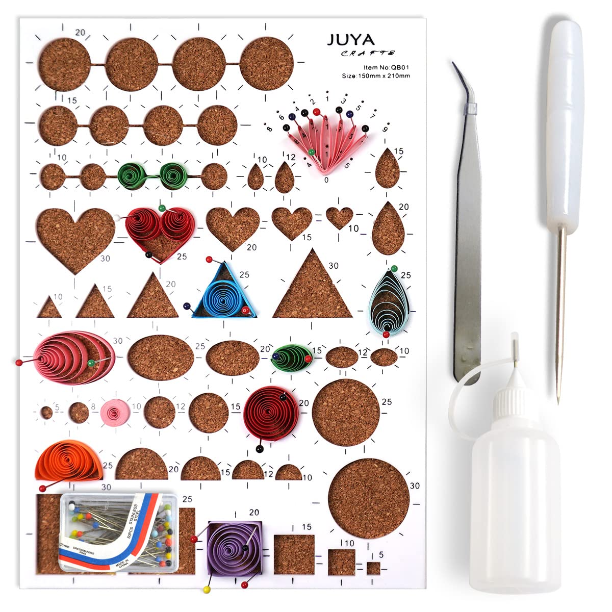 Premium Paper Quilling Kit with 960 Strips & 14 Tools (3mm Width, Blue Tools, Includes Glue) - Perfect for DIY Crafts, Scrapbooking, and Handmade Greeting Cards