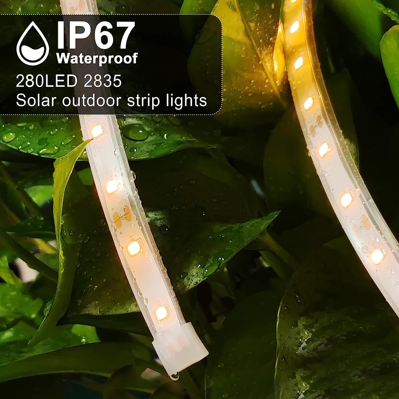 MIWATT Solar LED Strip Lights, Waterproof Outdoor String Lights with Remote & Timer, PVC Tube Cover for Bedroom, Garden, Patio, Pool, Christmas Decoration – Perfect for Parties, Weddings, and Holiday Lighting
