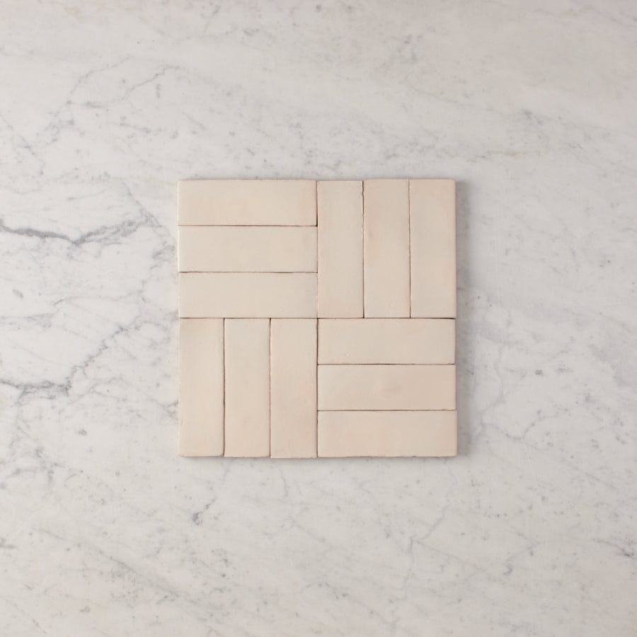 Noosa Semi Gloss Zellige Bone Tile - Premium Ceramic Wall & Floor Tile for Kitchen Backsplash, Bathroom, and Shower Renovation - Easy to Clean & Durable Home Decor