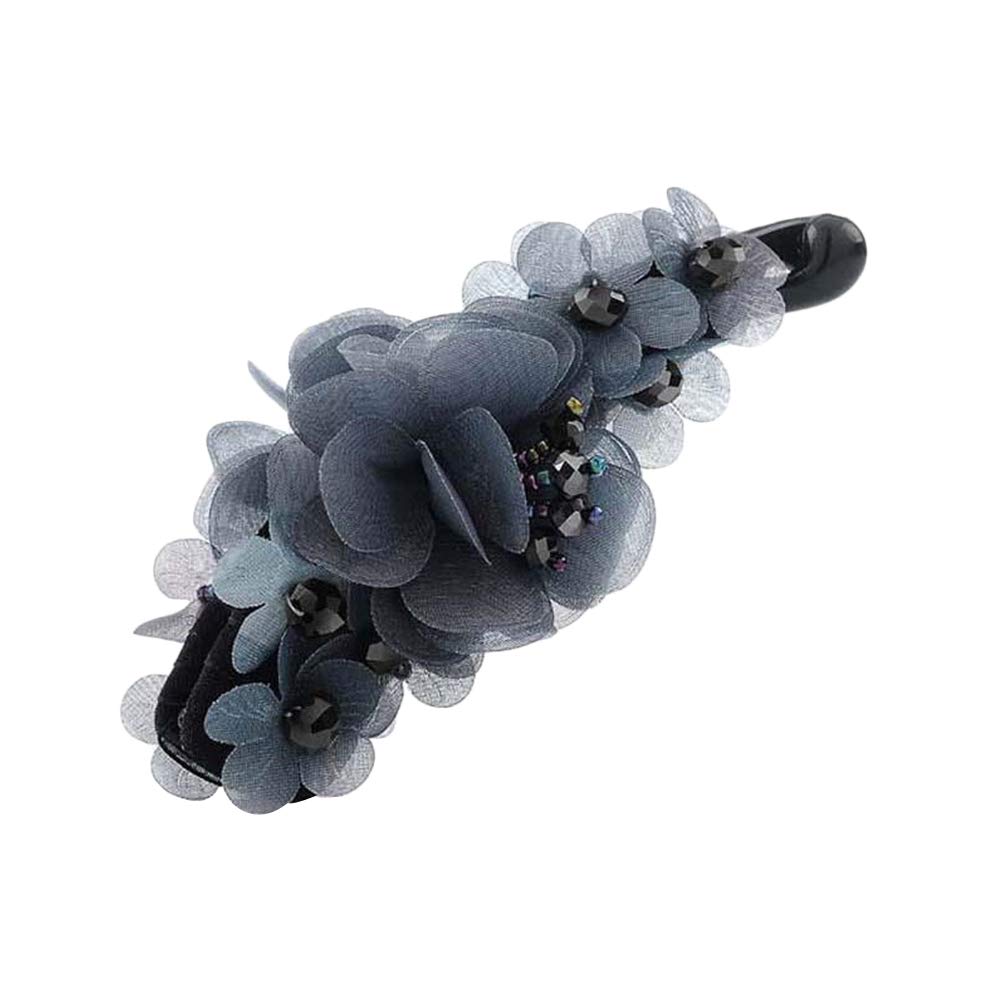 Beaupretty Women's Banana Hair Clip - Pearl Resin Hairpin for Thick Hair, Vertical Hair Tail Clip with Floral Design - Perfect for Updos, Ponytails & Everyday Styling