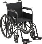 Silver Sport 1 Wheelchair with Full Arms & Swing-Away Removable Footrest - Lightweight Mobility Aid for Indoor/Outdoor Use, Travel & Daily Activities