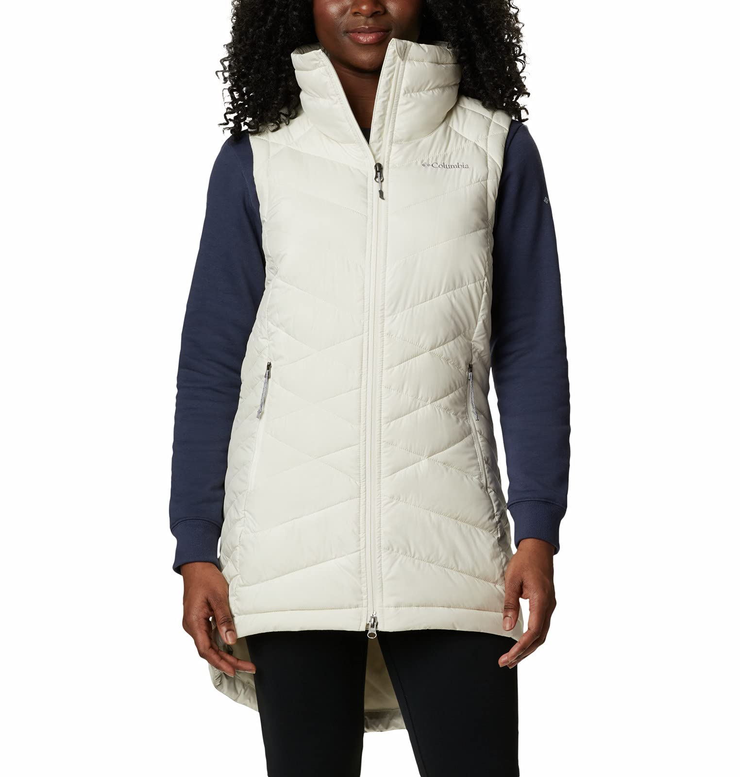 Columbia Women's Heavenly Long Vest - Lightweight Water-Resistant Puffer Vest for Outdoor Hiking, Camping & Winter Layering