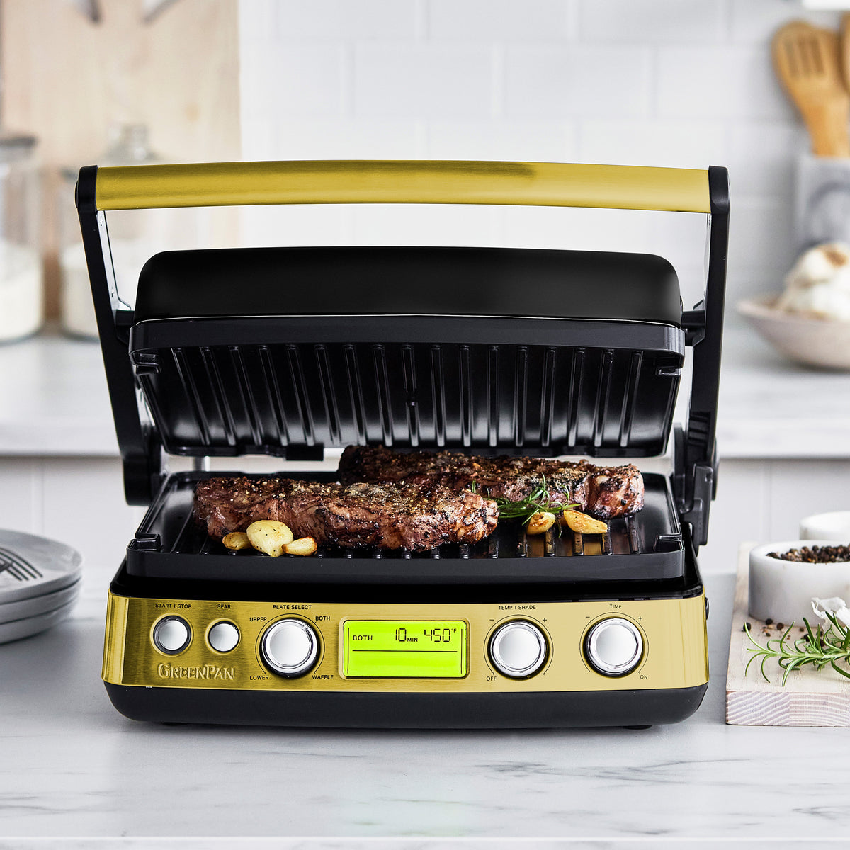 Elite Reserve 3-in-1 Multi Grill, Griddle & Waffle Maker - Electric Nonstick Cooking Appliance for Pancakes, Burgers & Sandwiches - Perfect for Breakfast, BBQ & Family Gatherings