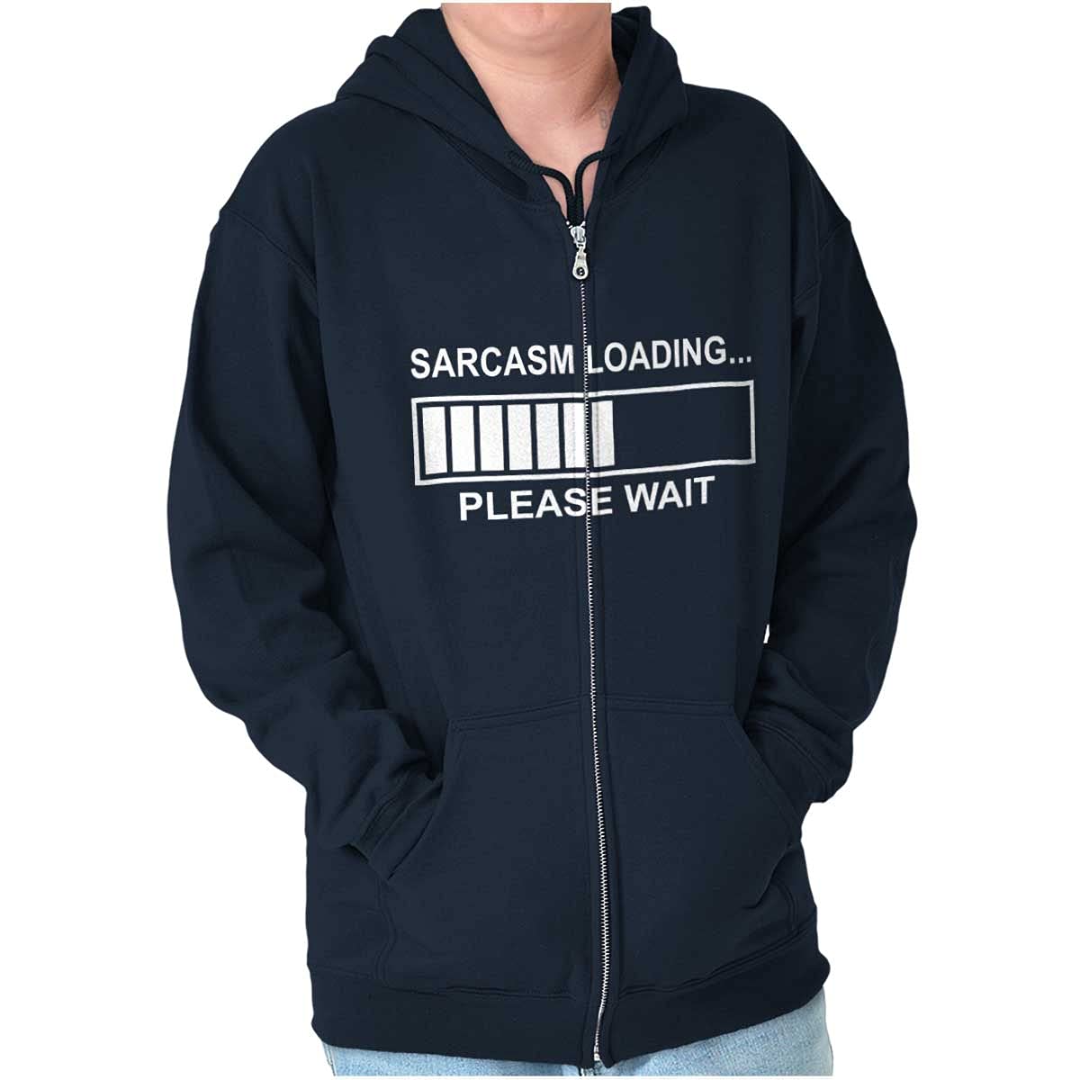 Funny Sarcasm Loading Please Wait Zip Up Hoodie for Men & Women - Perfect for Casual Wear, Gifts, and Humorous Outfits
