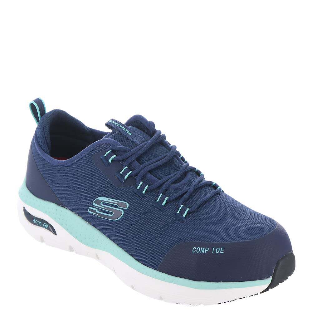 Skechers Women's Arch Fit Work Sneakers with Composite Safety Toe - Lightweight & Comfortable for Nurses, Warehouse & Industrial Jobs
