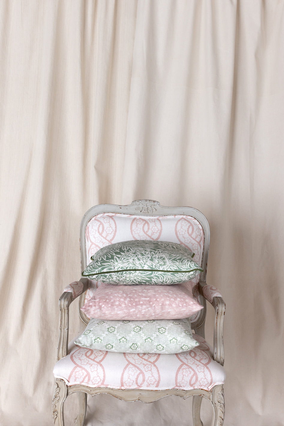 Nathan Turner 'Lucia' Green Linen Fabric - Premium Home Decor & Upholstery Material for Curtains, Pillows & DIY Projects