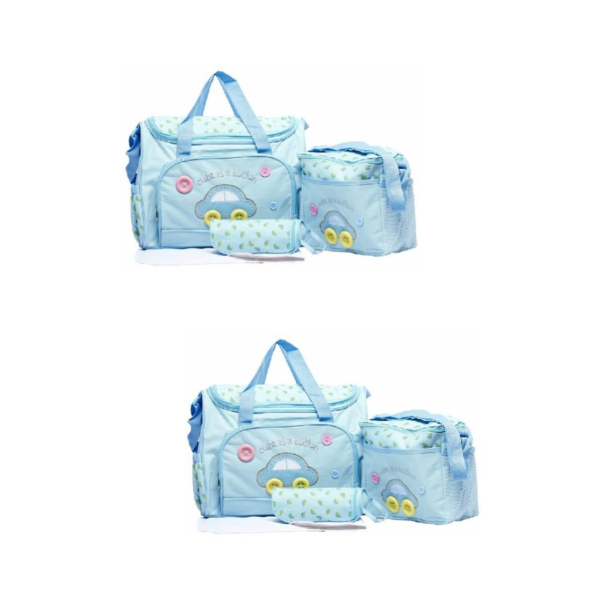 BESTonZON 2-Pack Waterproof Diaper Bags for Baby Changing - Compact Nappy Changing Bag Purse with Multiple Pockets, Perfect for Travel, Daycare & Nursery Essentials Organization