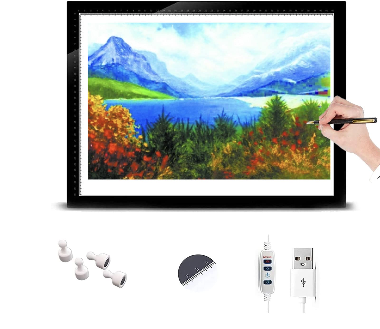 Ultra-Thin Portable LED Tracing Light Box with Dimmable Brightness - USB Powered Copy Board for Drawing, Sketching & Animation - Perfect for Artists, Designers & Crafters (A1 Size)