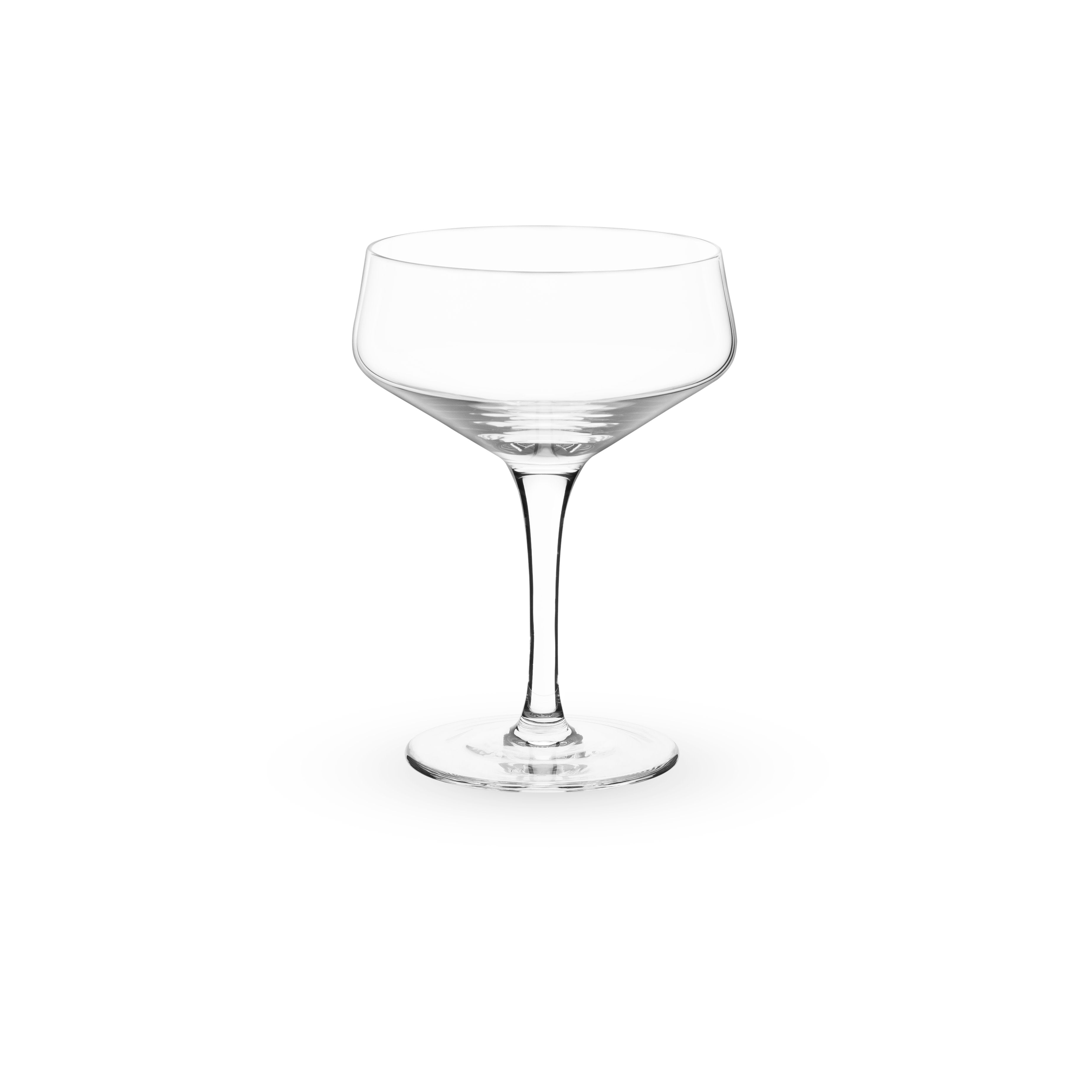 Raye Angled Crystal Coupe Glasses Set of 2 - Elegant Champagne Flutes for Weddings, Parties & Special Occasions