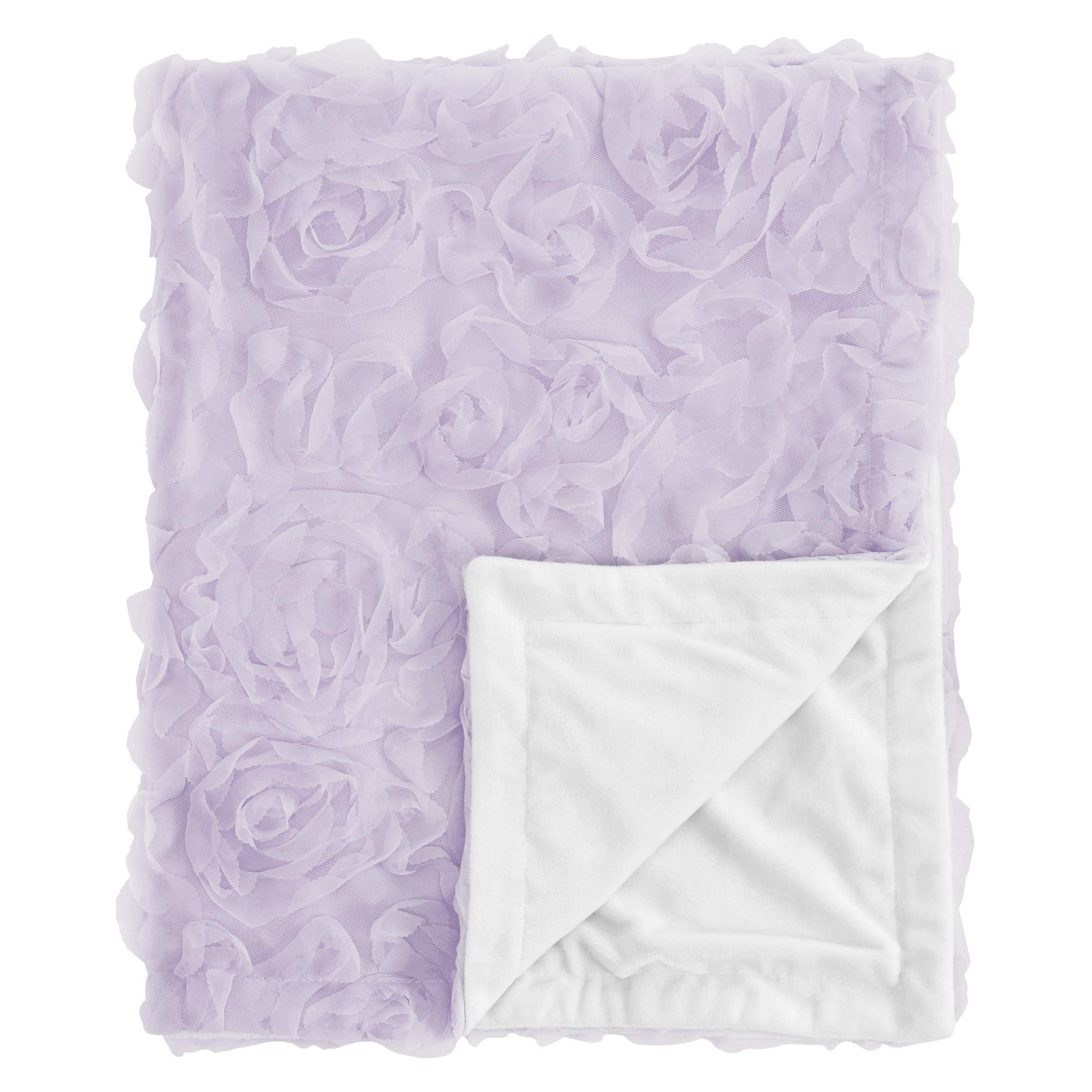 Sweet Jojo Designs Purple Floral Rose Baby Blanket - Soft Minky Swaddle for Newborns & Toddlers, Nursery Car Seat & Stroller Cover, Light Lavender Boho Chic Security Blanket - Perfect for Gifts, Photo Shoots & Cozy Comfort