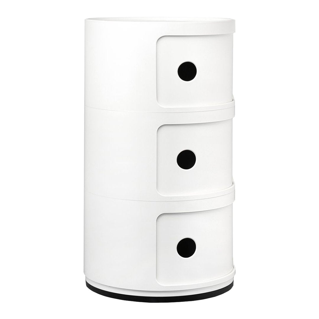 Componibili Round Large Stackable Storage Tower - Organizer for Bedroom, Living Room & Office - Modern Modular Furniture for Home Decor