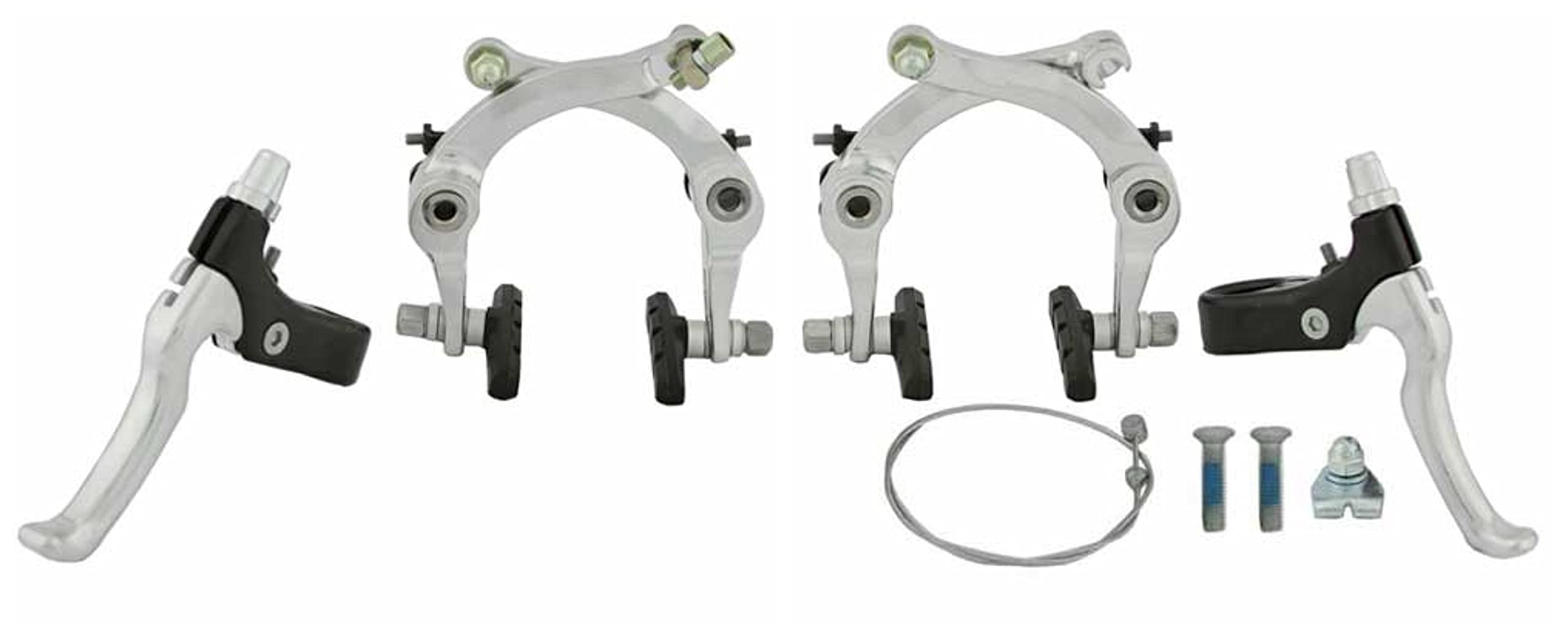 Lowrider Chrome Alloy U Bike Brake Set - Front & Rear Bicycle Brakes for Mountain & Road Bikes - Perfect for Commuting, Trail Riding & Urban Cycling