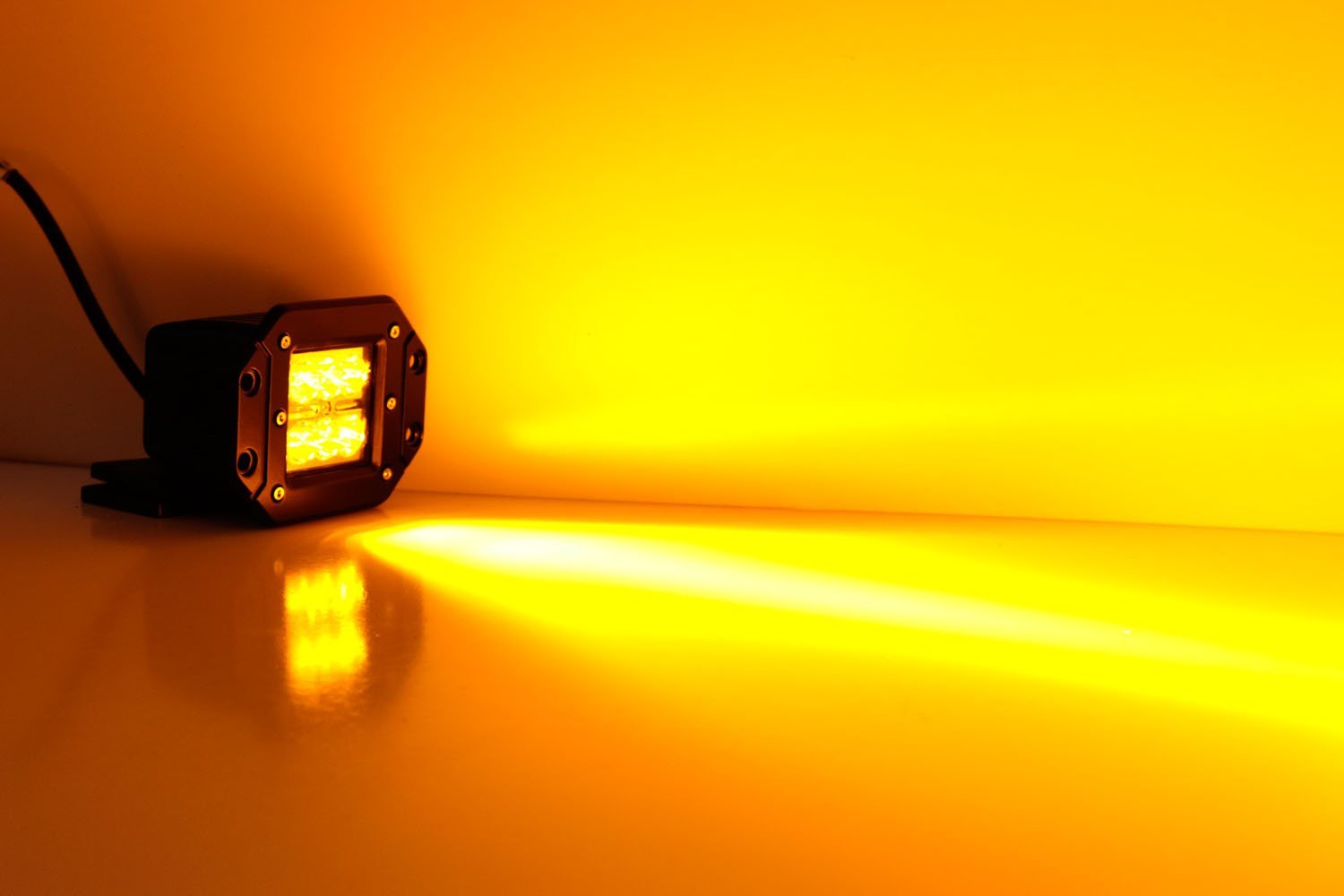 3K Amber LED Pod Lights - 24W CREE Chip Flush Mount Cube Light for Truck, Jeep, Off-Road & ATV - Perfect for Night Driving, Foggy Conditions & Off-Road Adventures