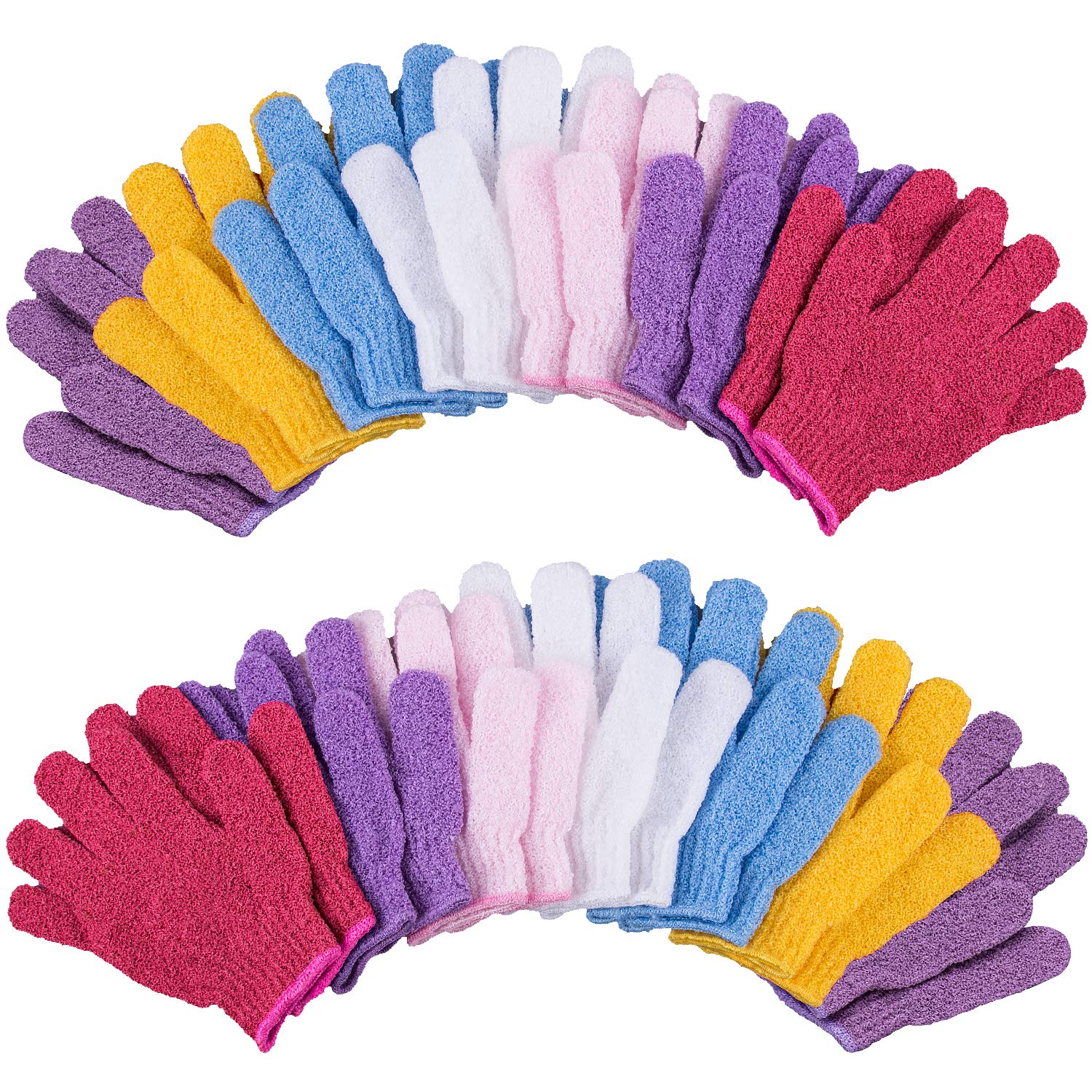 Duufin 28-Piece Exfoliating Gloves Set - Premium Body Scrub Bath Mitts for Dead Skin Removal & Smooth Skin - Ideal for Shower, Spa, Massage & Dry Brushing - Perfect for Home & Professional Use