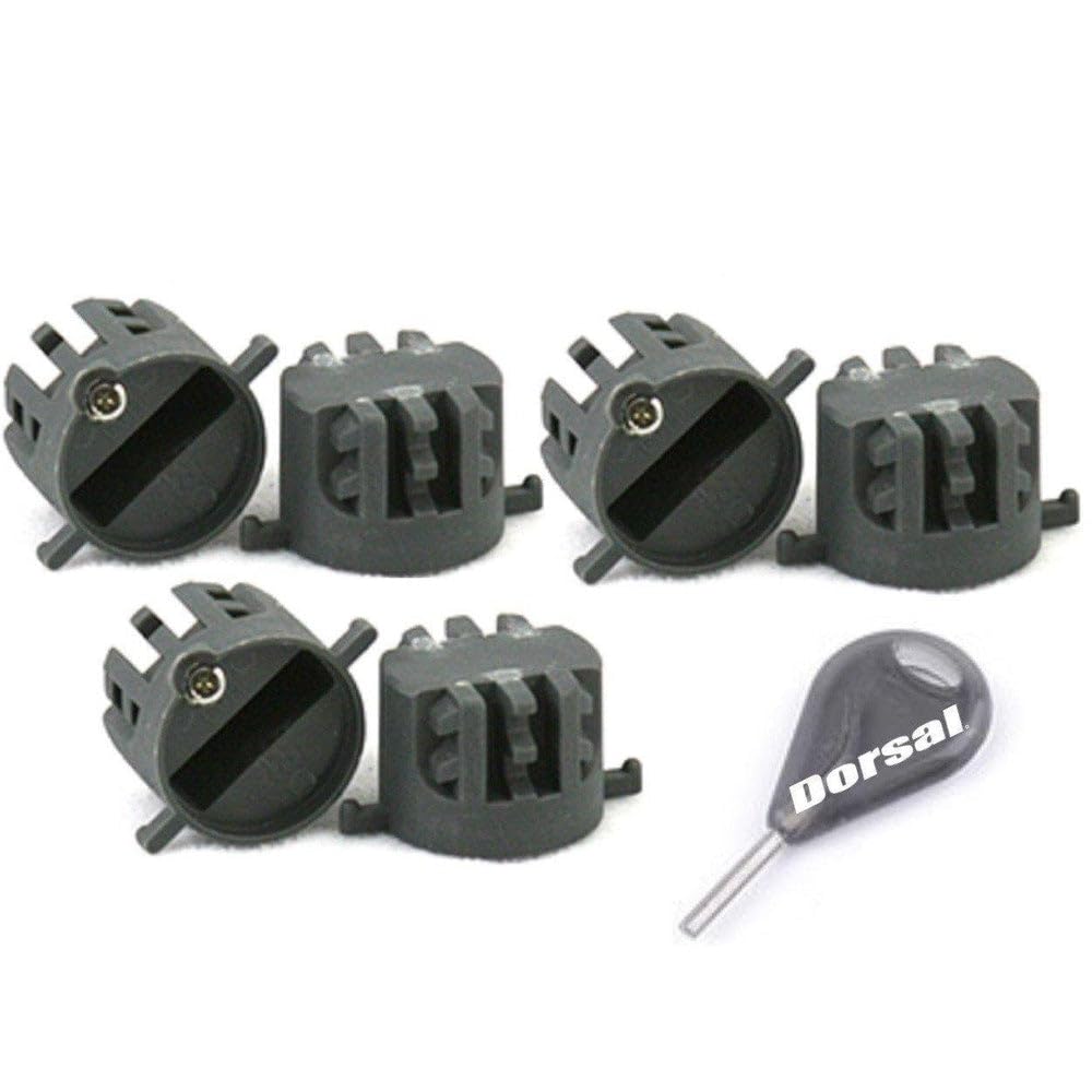 DORSAL Surfboard Fins Thruster 3 Fin Set - FCS Compatible, Universal Black Glass-Filled Nylon Fins with Key & Screws - Perfect for Shortboards, Fish Surfboards & Performance Surfing
