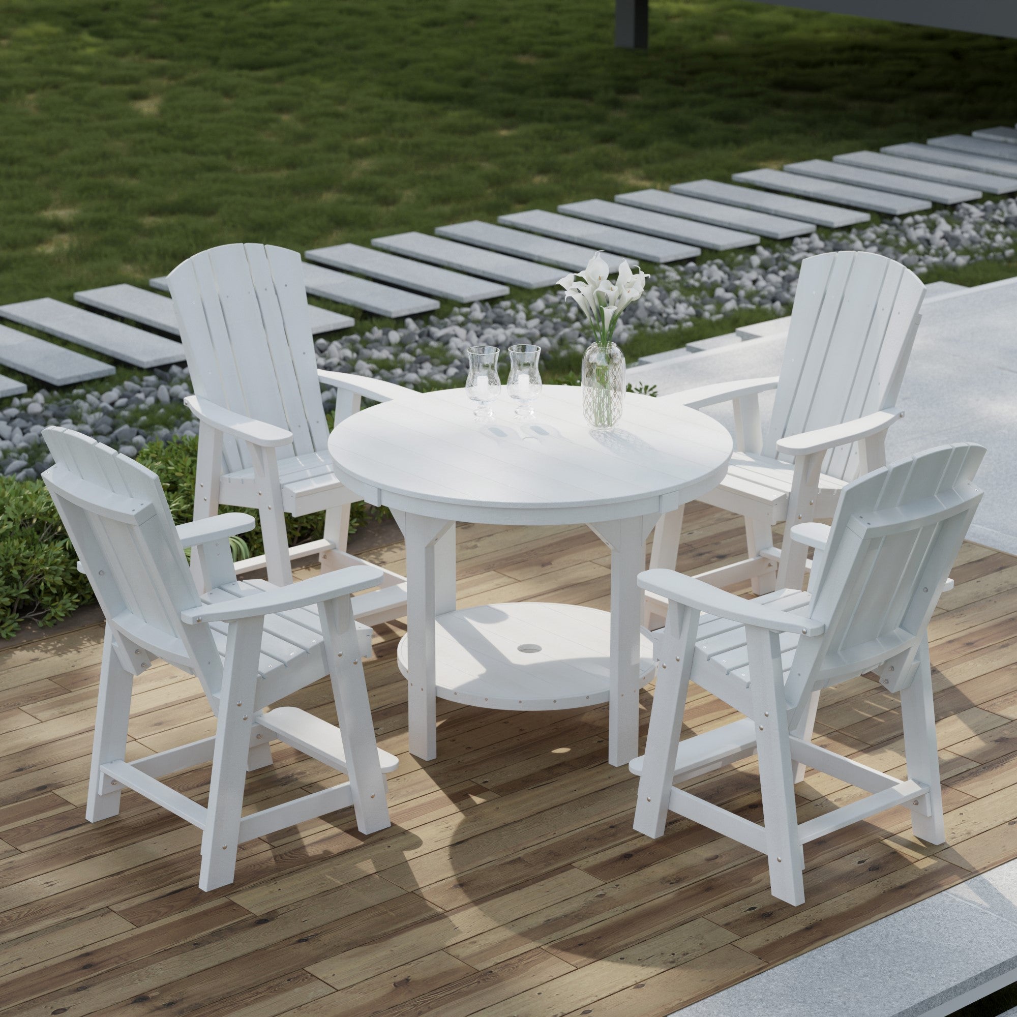 Heritage 5-Piece 48-Inch Pub Counter Height Dining Set - Perfect for Kitchen Islands, Breakfast Bars & Small Space Entertaining