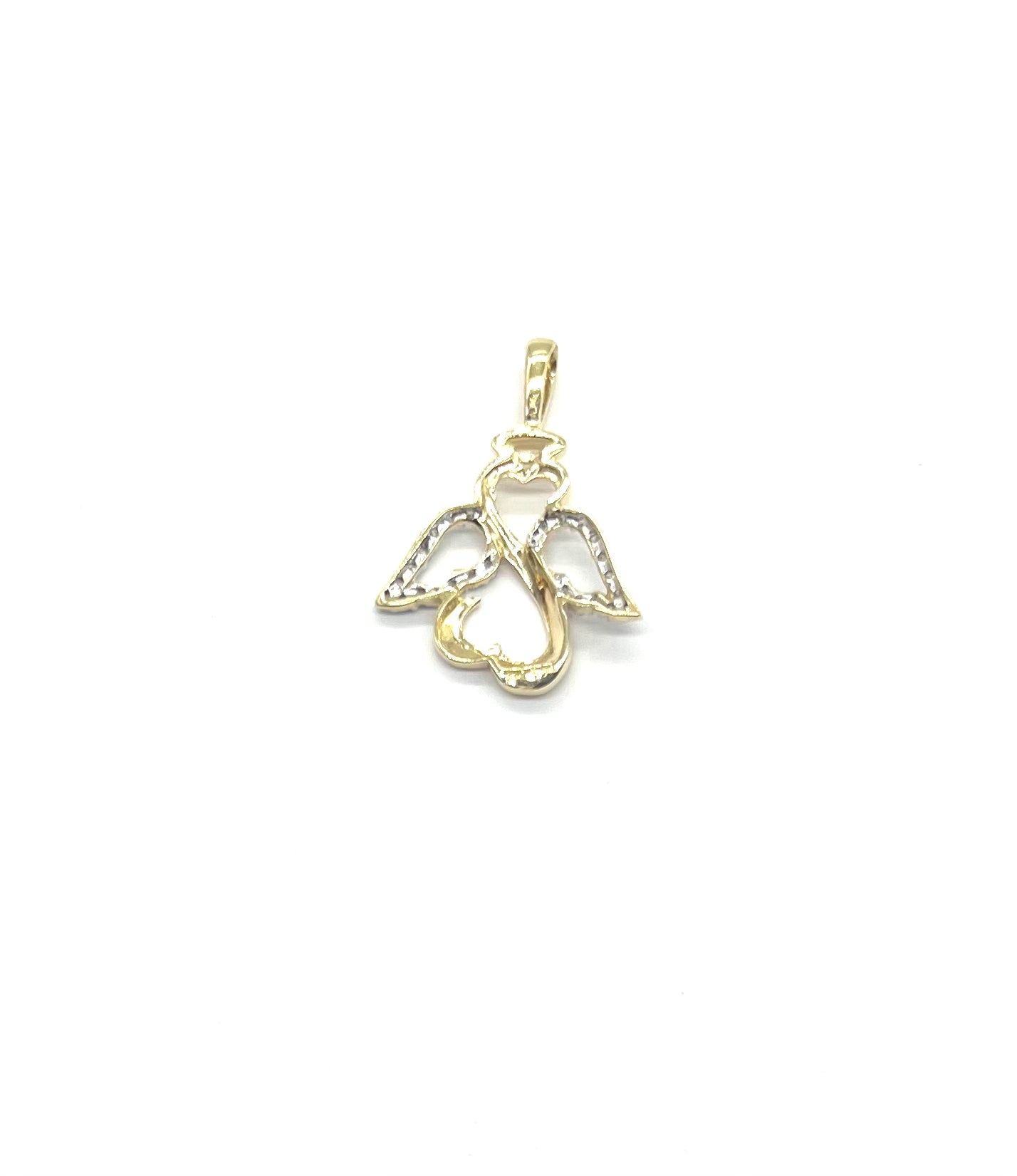 Open Hearts Diamond Angel Pendant Necklace for Women - 14K Gold Plated Sterling Silver Charm Jewelry - Perfect Gift for Birthday, Christmas & Valentine's Day