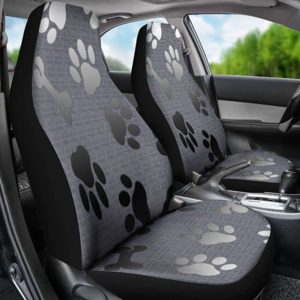 Bones and Paw Prints Wolf Car Seat Cover - Durable Pet Seat Protector for Dogs, Universal Fit for Cars, Trucks & SUVs - Perfect for Travel, Outdoor Adventures & Daily Commute