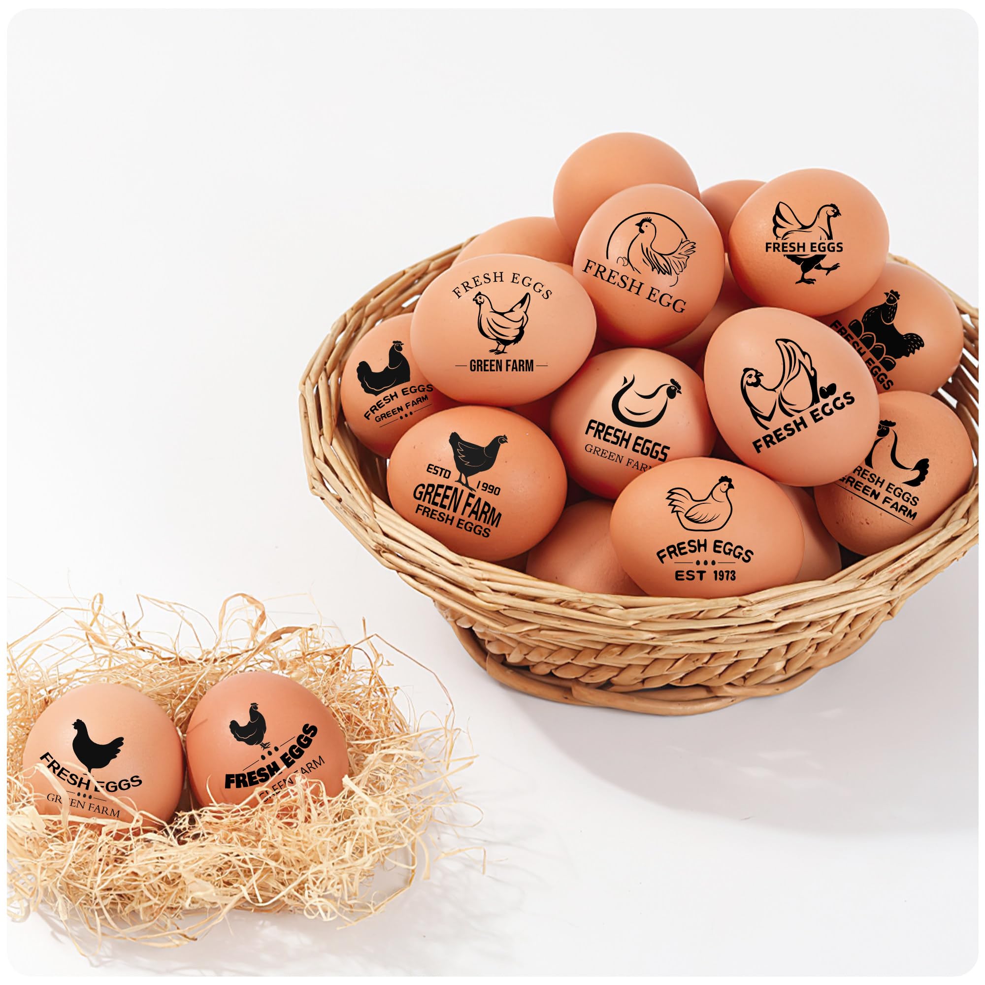 Custom Personalized Egg Stamp for Fresh Eggs - Farm Chicken Coop Branding with Name/Logo - 1
