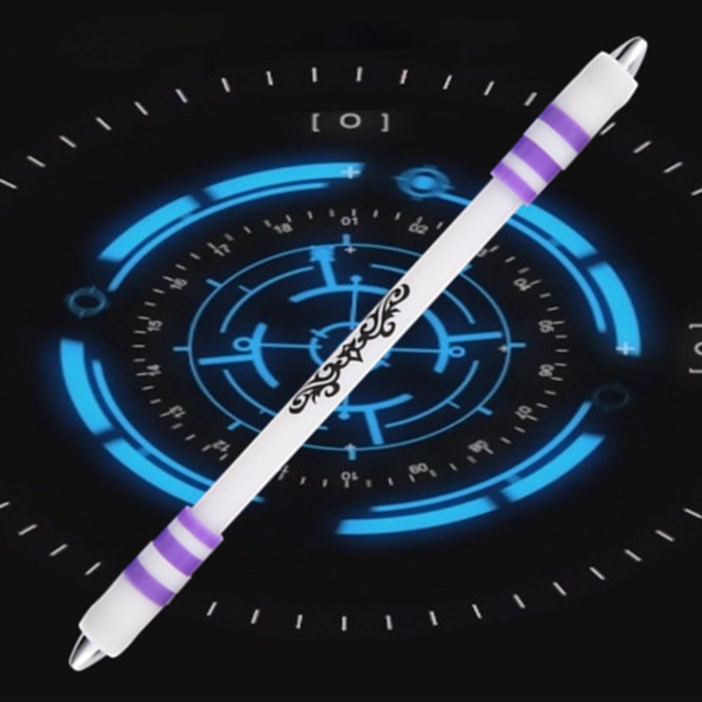 Vibrant Red Spinning Light Up Pen - Fluorescent Glow in the Dark Pen Set (Non-Writing) - Fun Office & School Supplies for Students, Parties, Raves & Night Events - Perfect Gift Idea for Teens & College Students
