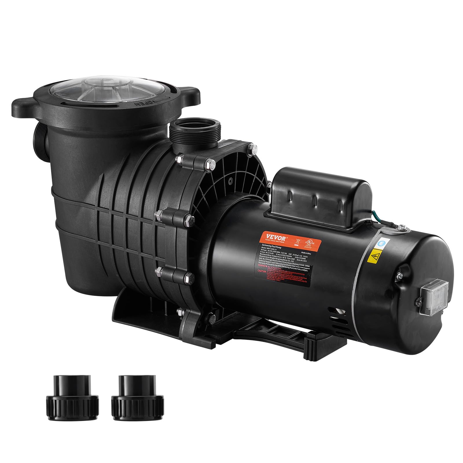 VEVOR 1.5 HP 230V 1100W Double Speed Above Ground Pool Pump with Strainer Basket - 5400 GPH Max Flow, ETL Certified | Ideal for Inground & Above Ground Pools, Backyard Swimming Pools, Water Circulation & Filtration Systems