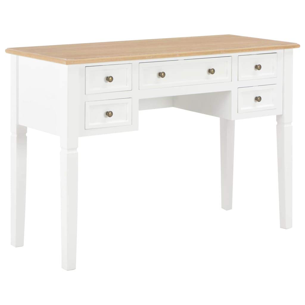 Wooden Writing Desk with 5 Drawers - 43.1