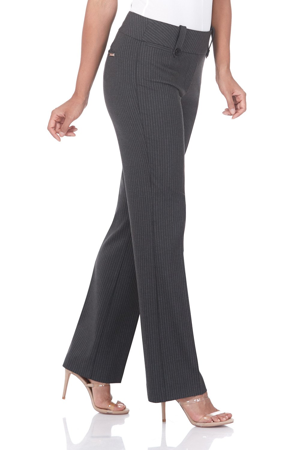 Rekucci Women's Stretch Bootcut Pants with Tummy Control - Smart Desk to Dinner Comfort for Work & Casual Wear