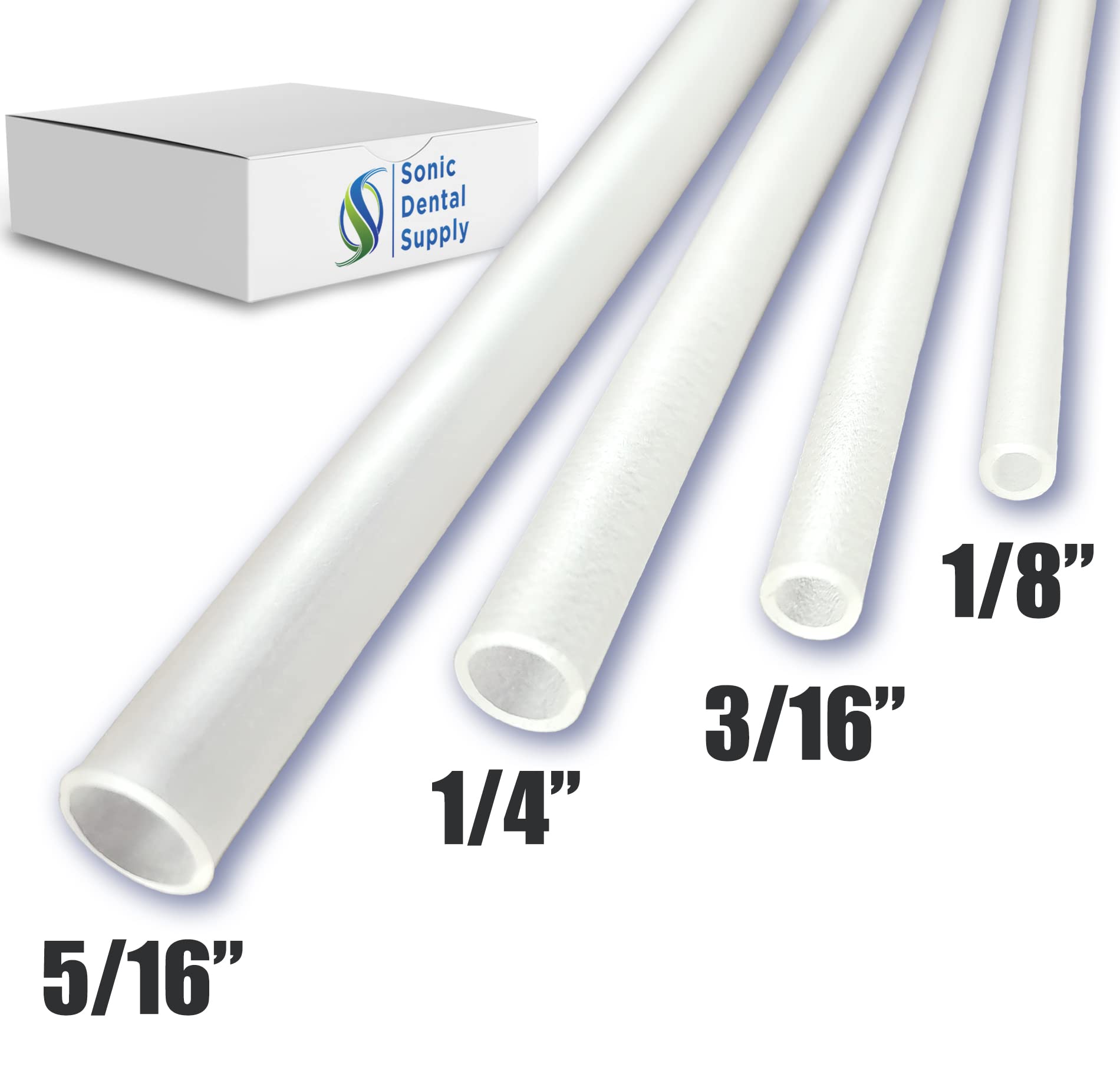Sonic Dental - 5 Feet Clear Rubber Elastic Tubing - Food Grade Latex-Free Dental Supply (1/4 Inch) - Perfect for Dental Offices, Orthodontic Procedures & Home Oral Care