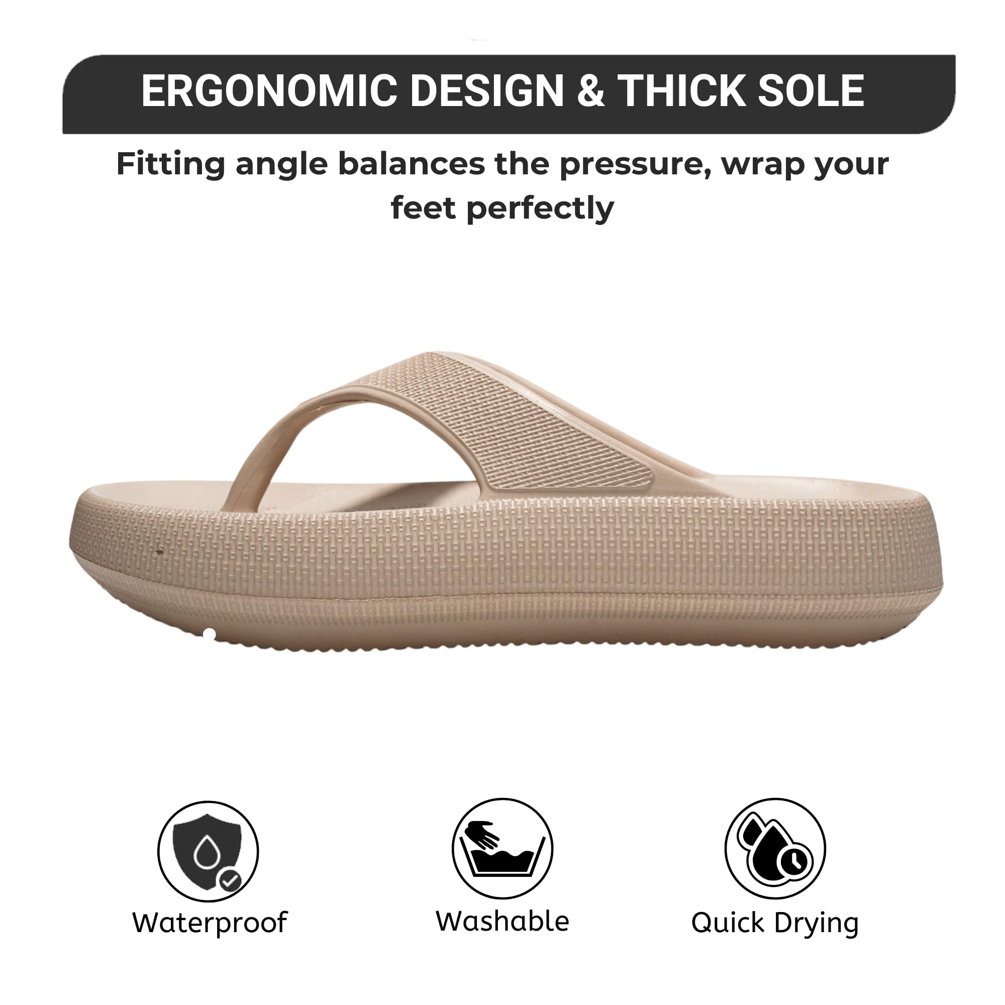 **Women's Non-Slip Water Sandals - Comfortable Beach & Pool Slides for Women - Cloud Recovery Flip Flops for Relaxation, Travel & Home Use**    *(Ideal for Beach, Pool, Travel, Yoga, and Indoor Comfort)*