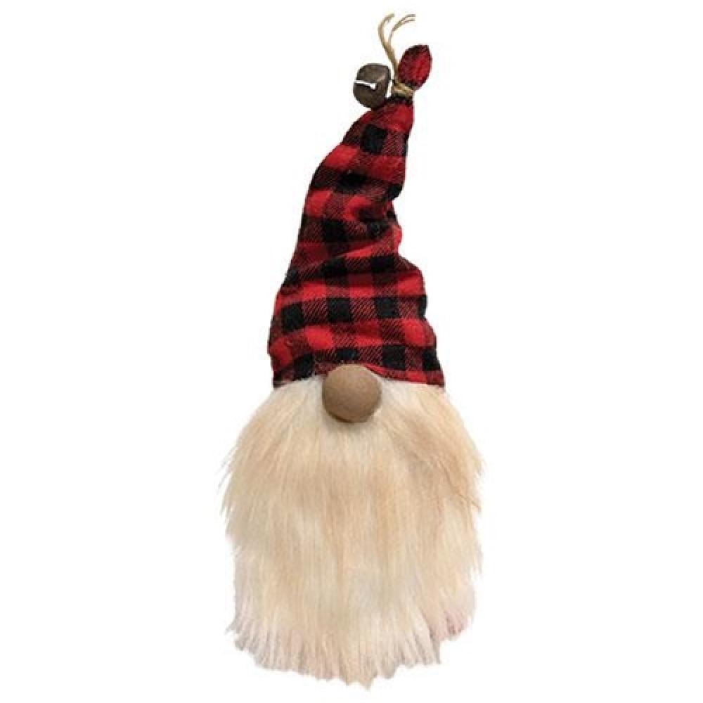 Buffalo Check Jingle Bell Gnome - Festive Christmas Holiday Decor for Home, Tree & Mantel - Perfect for Winter Decorations & Gift Giving