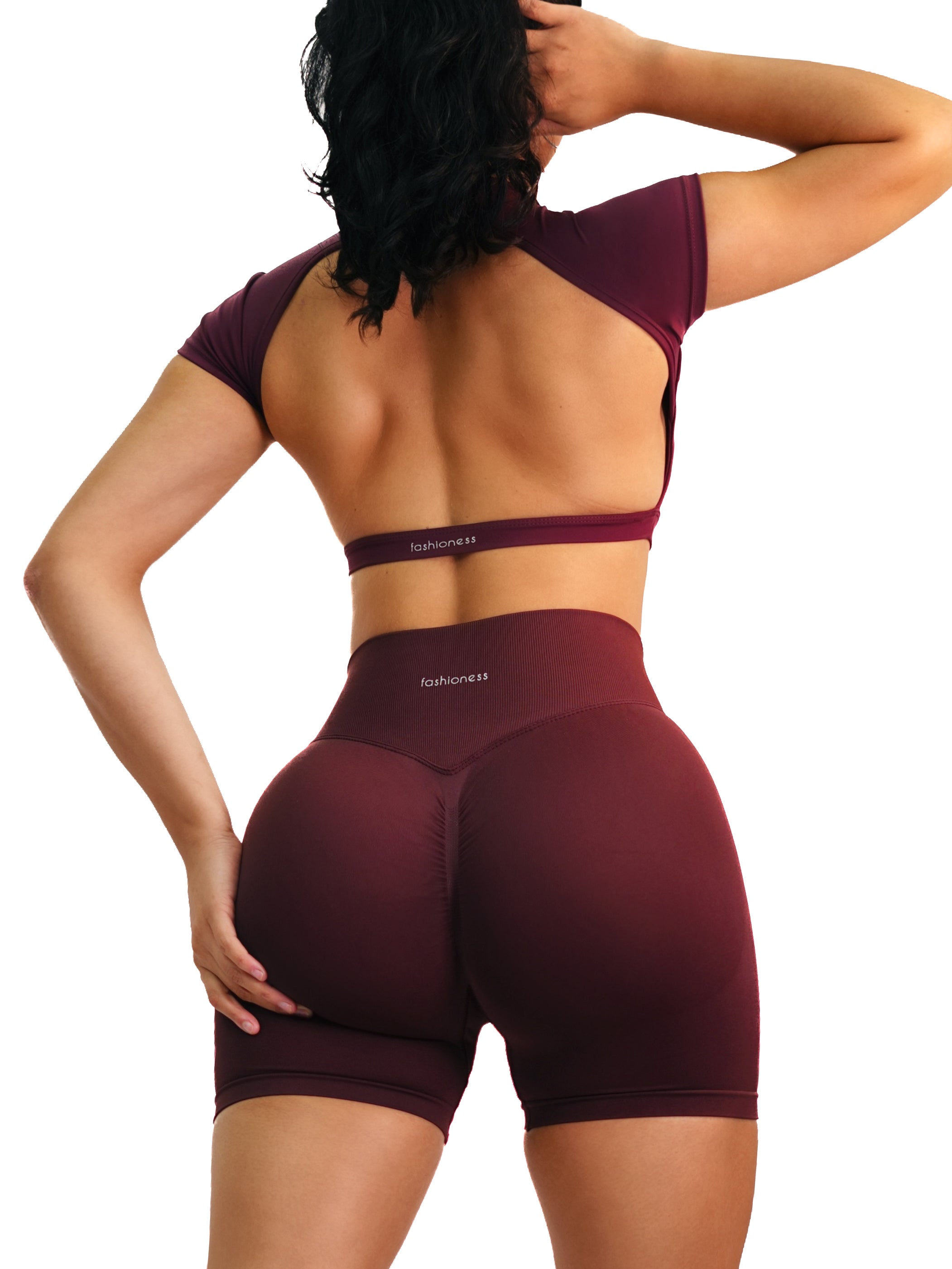 Backless Sports Bra Top for Women - Burgundy Workout Tank for Yoga, Running & Gym
